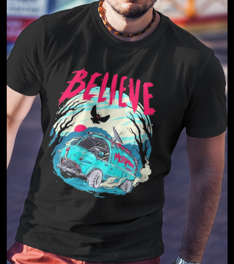 Believe Mothman Shadow Van Adventure T-Shirt