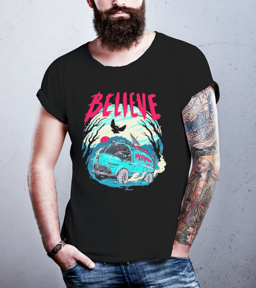 Believe Mothman Shadow Van Adventure T-Shirt