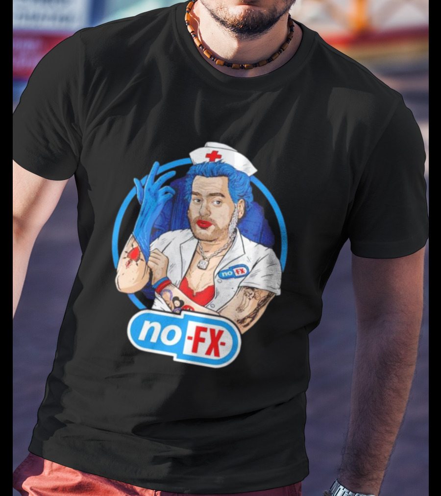 NOFX Nurse Punk Mike Tattoo Cartoon T-Shirt
