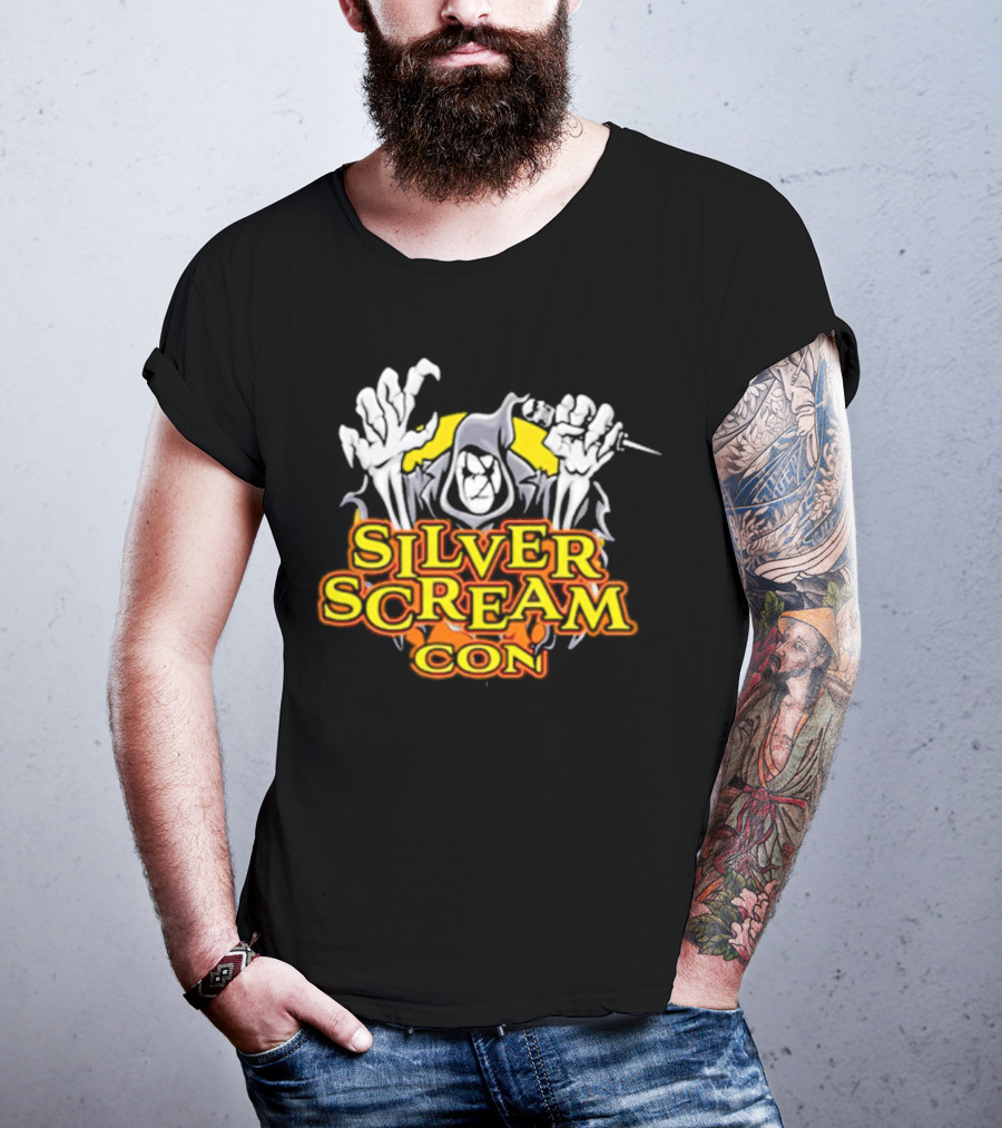 Silver Scream Con Grim Reaper With Needle And Hands T-Shirt