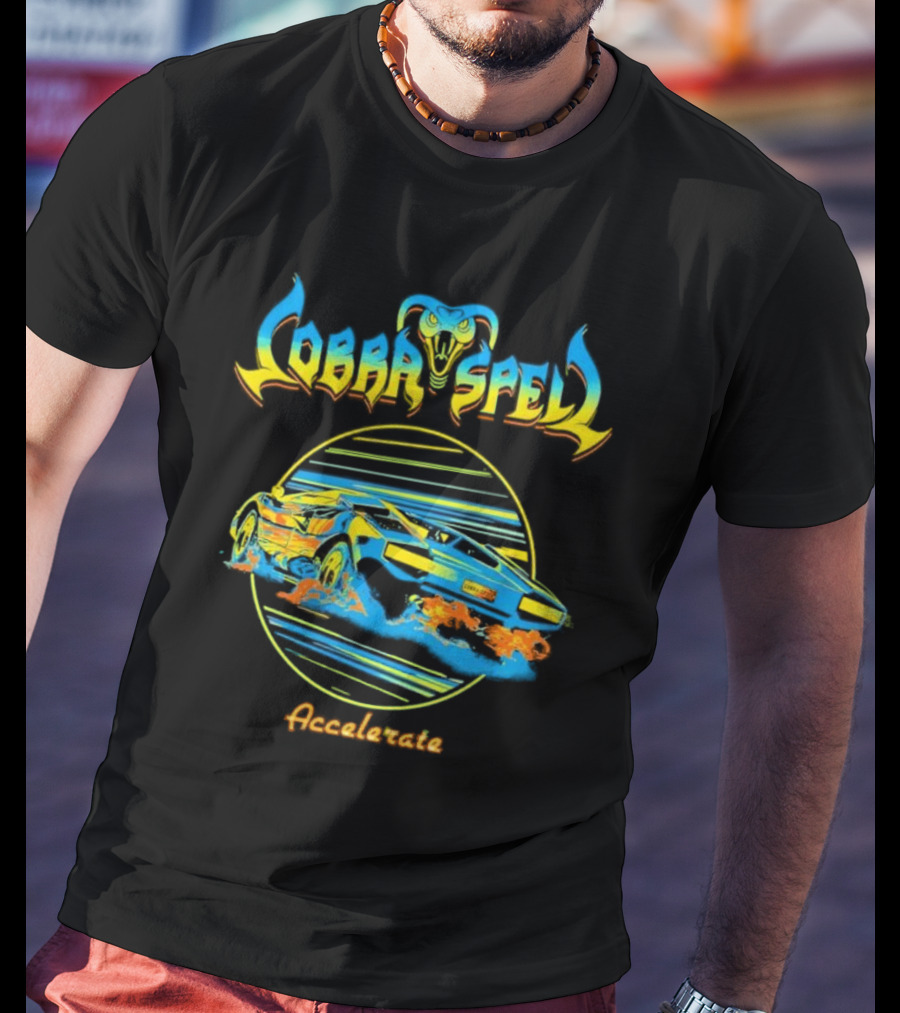 Cobra Spell Accelerate Neon Cobra And Racing Car T-Shirt