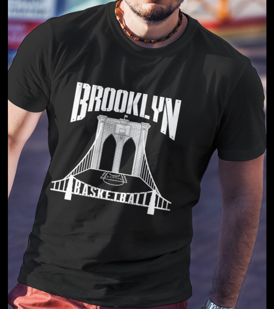 Brooklyn Bridge Basketball Court With Hoops T-Shirt