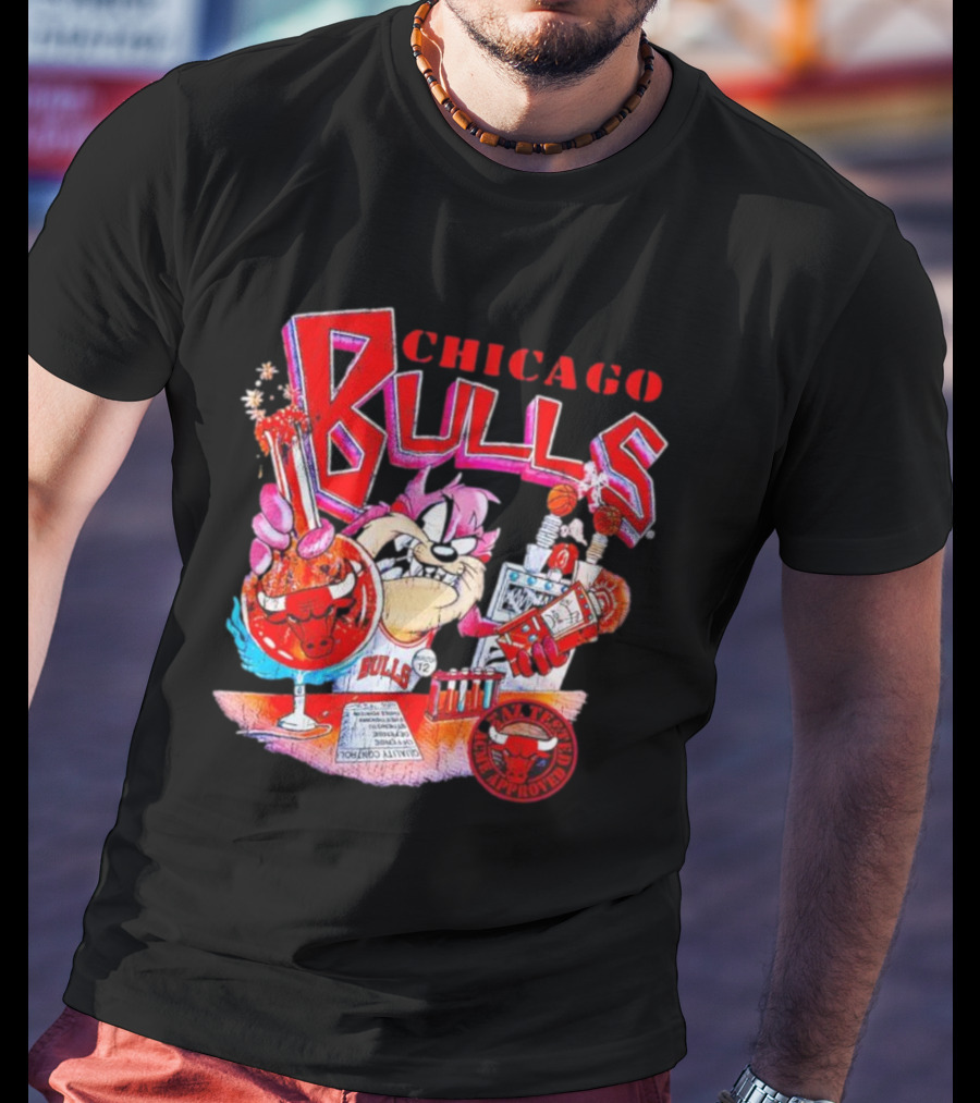 Chicago Bulls Taz NBA Mixology Martian Laboratory Mayhem T-Shirt