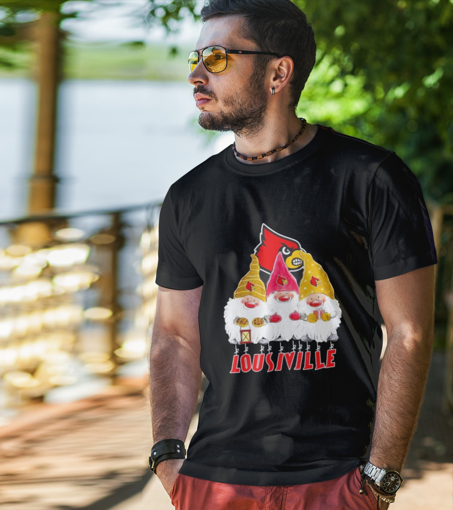 Louisville Cardinals Christmas Gnomies T-Shirt