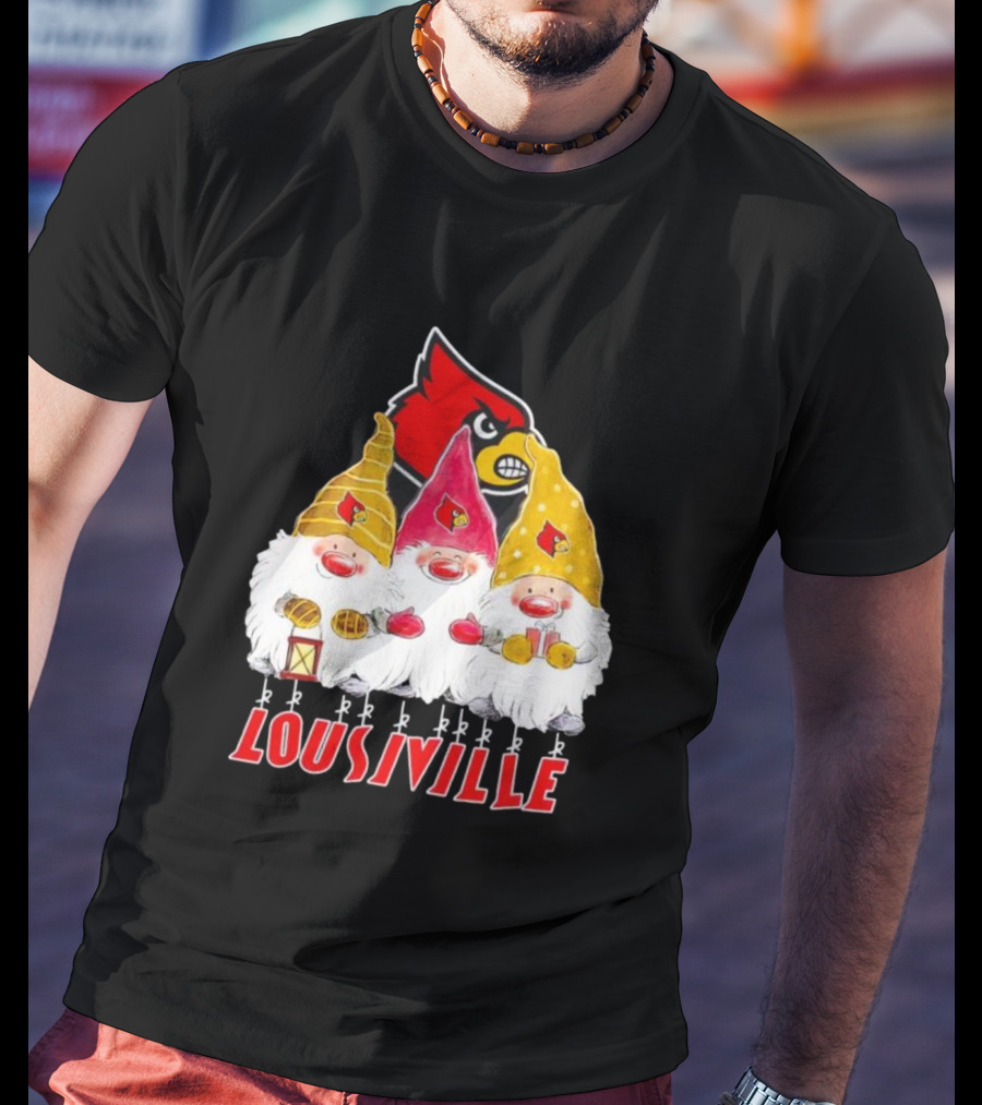 Louisville Cardinals Christmas Gnomies T-Shirt