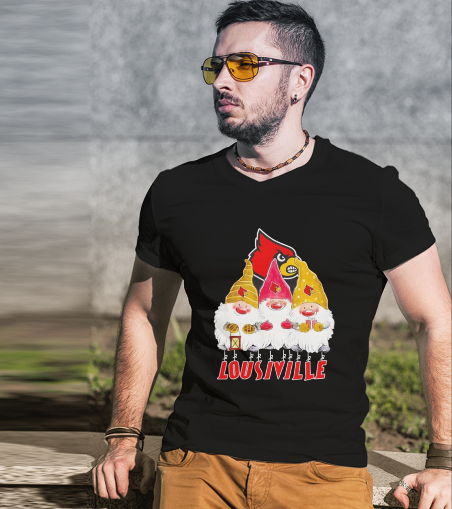 Louisville Cardinals Christmas Gnomies T-Shirt