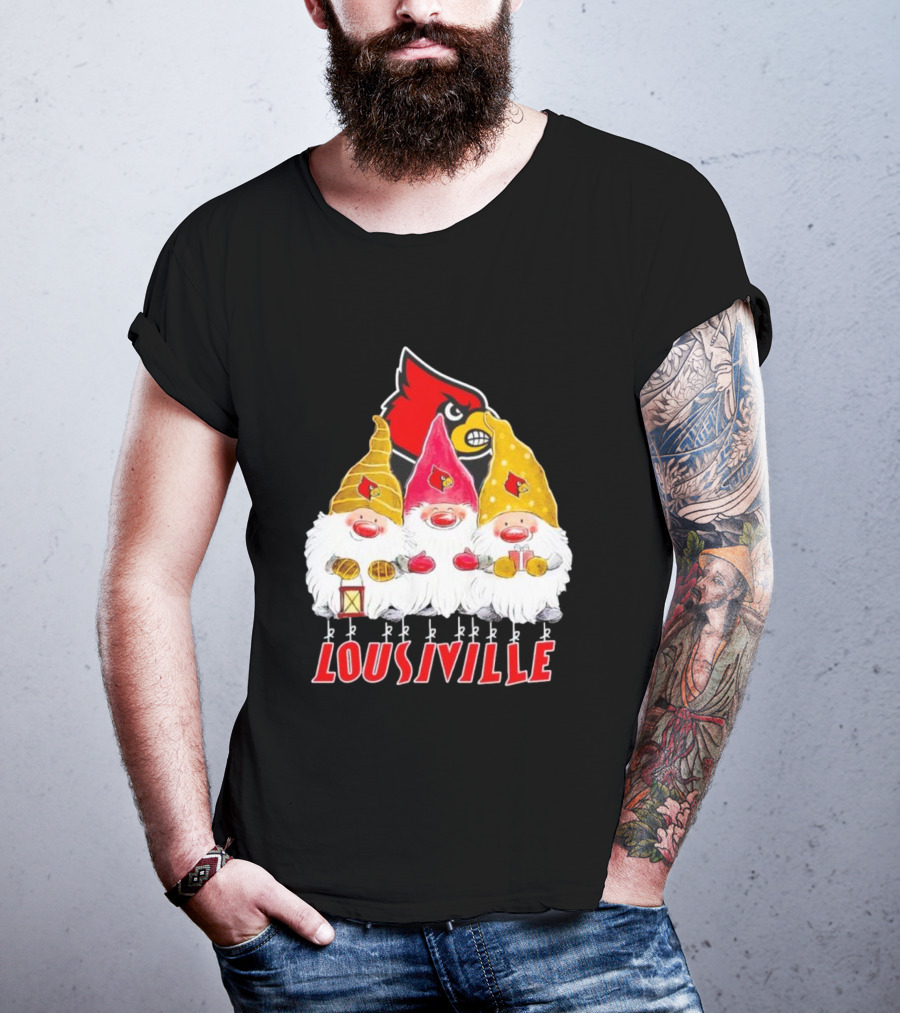 Louisville Cardinals Christmas Gnomies T-Shirt