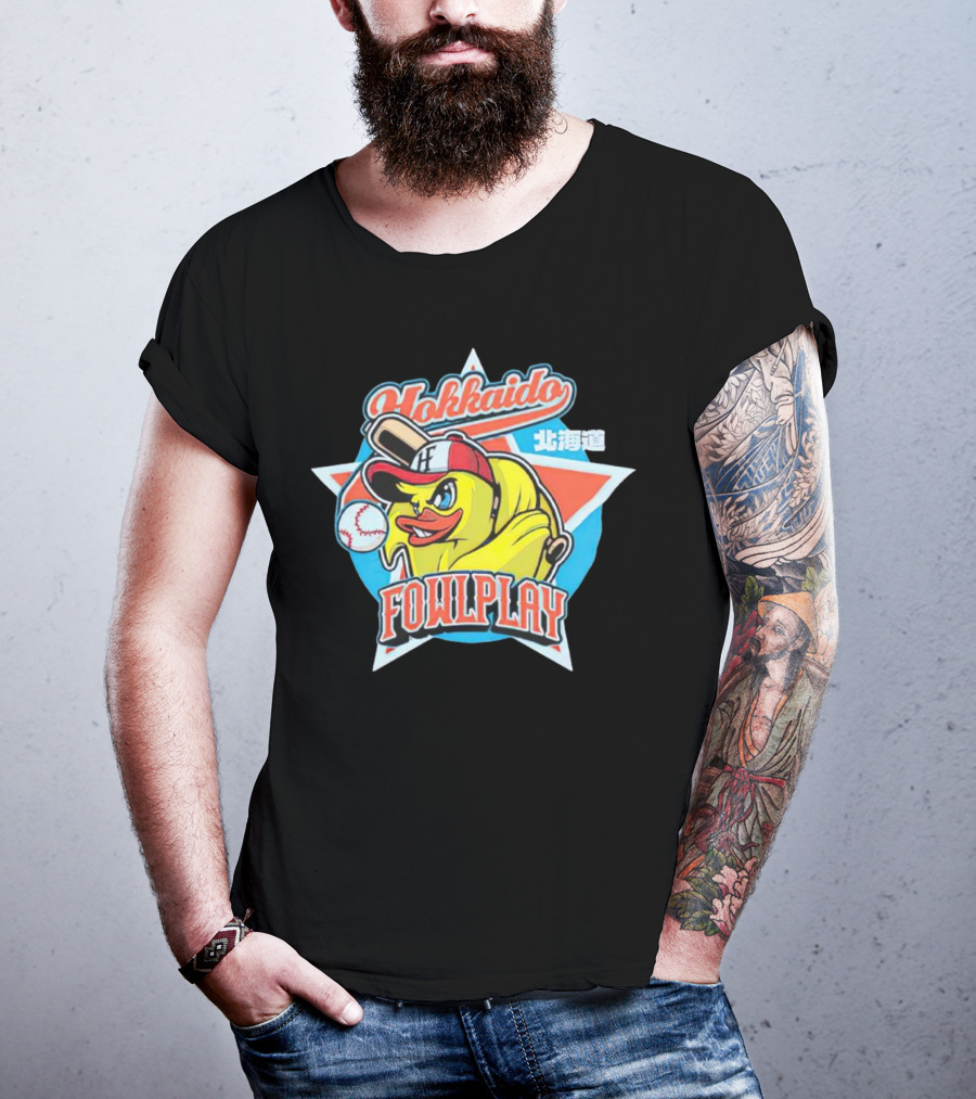 Hokkaido Fowlplay Baseball Duck With Star And Bat T-Shirt