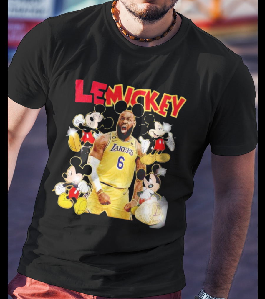 LeMickey LeBron James Lakers With Mickey Characters T-Shirt