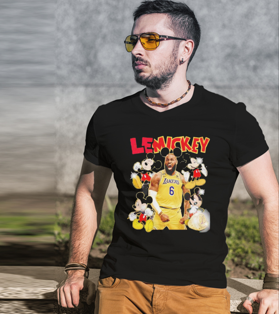 LeMickey LeBron James Lakers With Mickey Characters T-Shirt