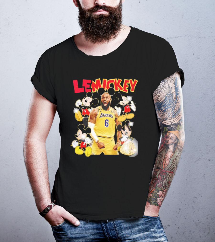 LeMickey LeBron James Lakers With Mickey Characters T-Shirt