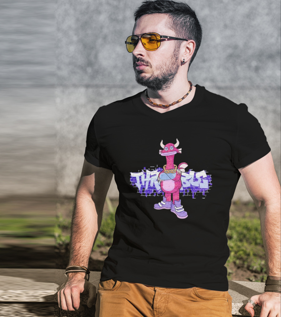 Men’s My Singing Monsters Thrumble Graffiti Style Character With Chain And Sneakers T-Shirt