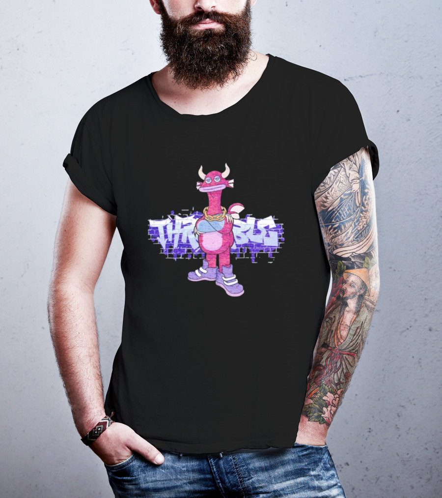 Men’s My Singing Monsters Thrumble Graffiti Style Character With Chain And Sneakers T-Shirt