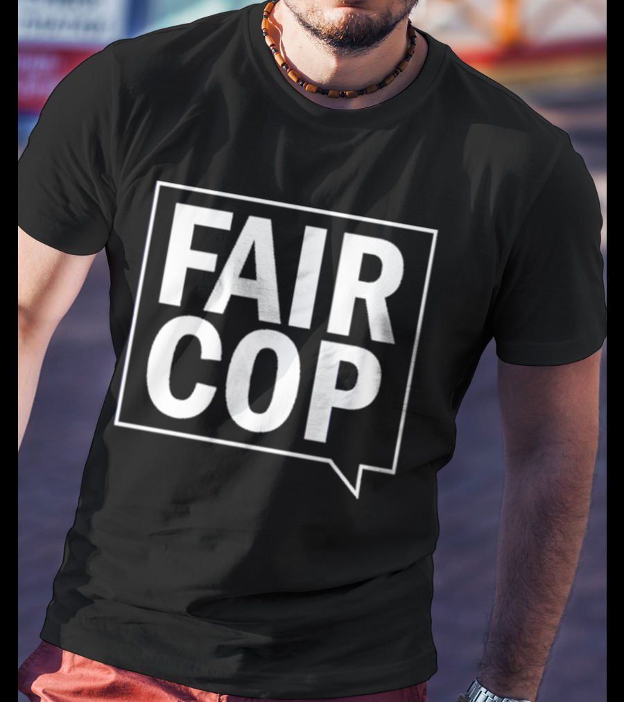 Sarah Phillimore Fair Cop Initiative Speech Bubble Black T-Shirt