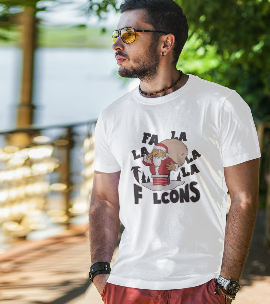 Atlanta Falcons Mascot Santa Fa La La Lcons T-Shirt