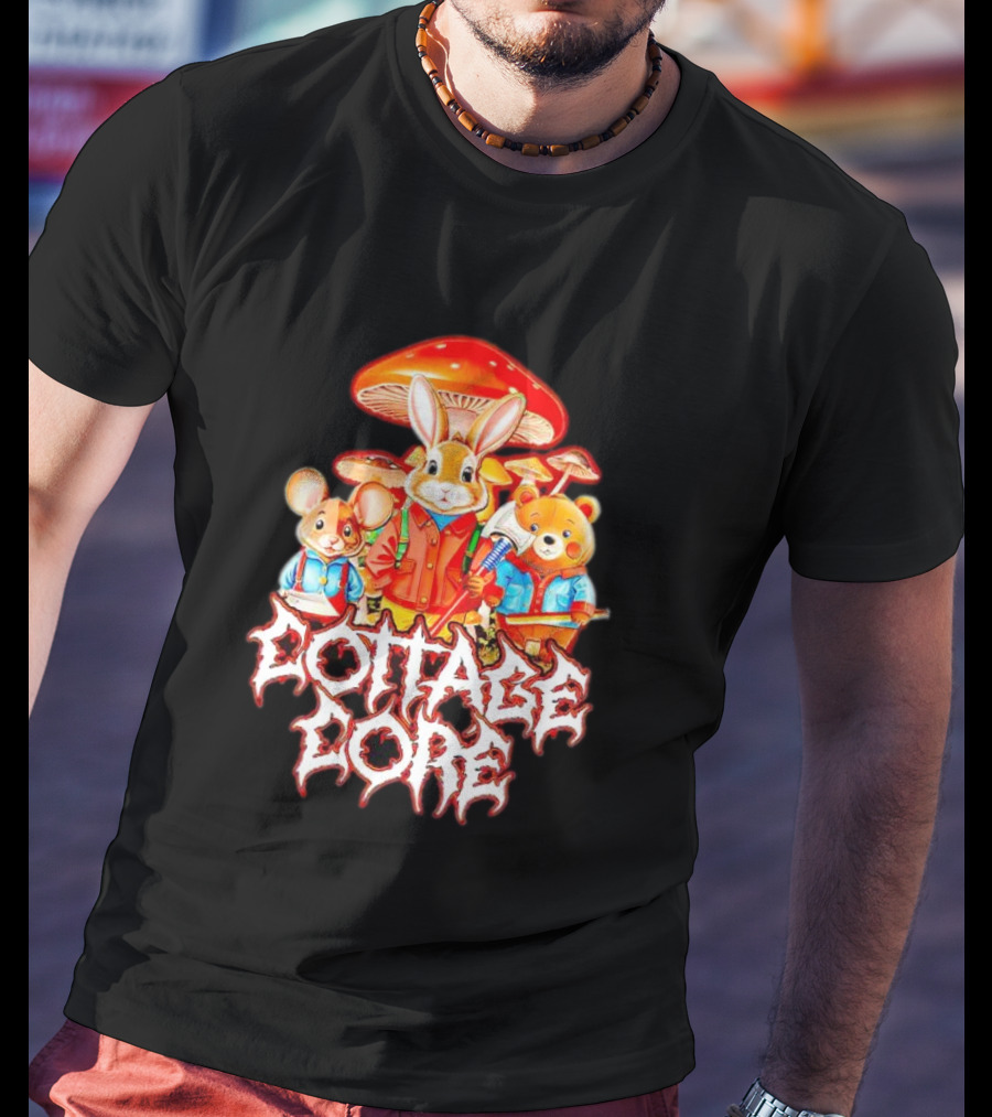 Cottage Core Bunny Mushroom Trio T-Shirt
