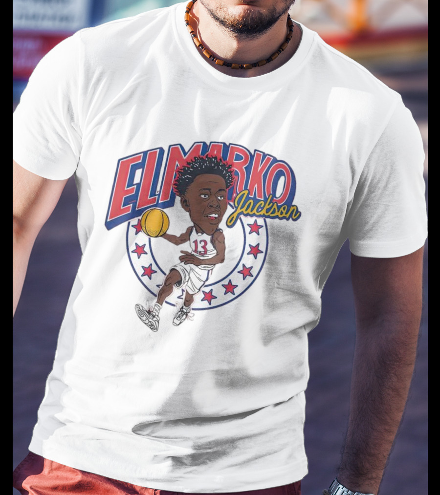 Elmarko Jackson Basketball Stars And Slam Dunk Action T-Shirt