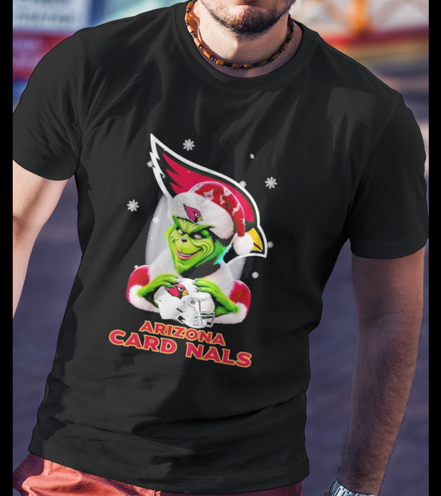 Grinch Arizona Cardinals Christmas Football Fan Festivities T-Shirt