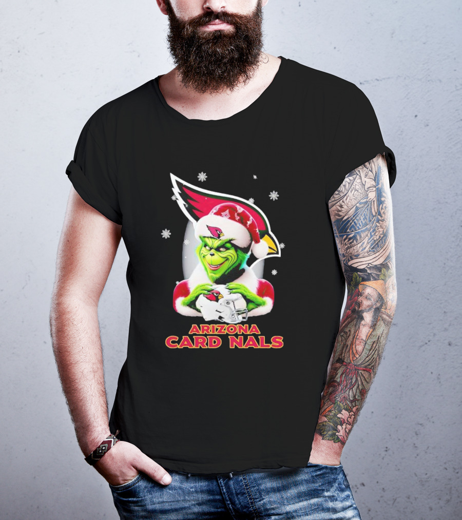 Grinch Arizona Cardinals Christmas Football Fan Festivities T-Shirt