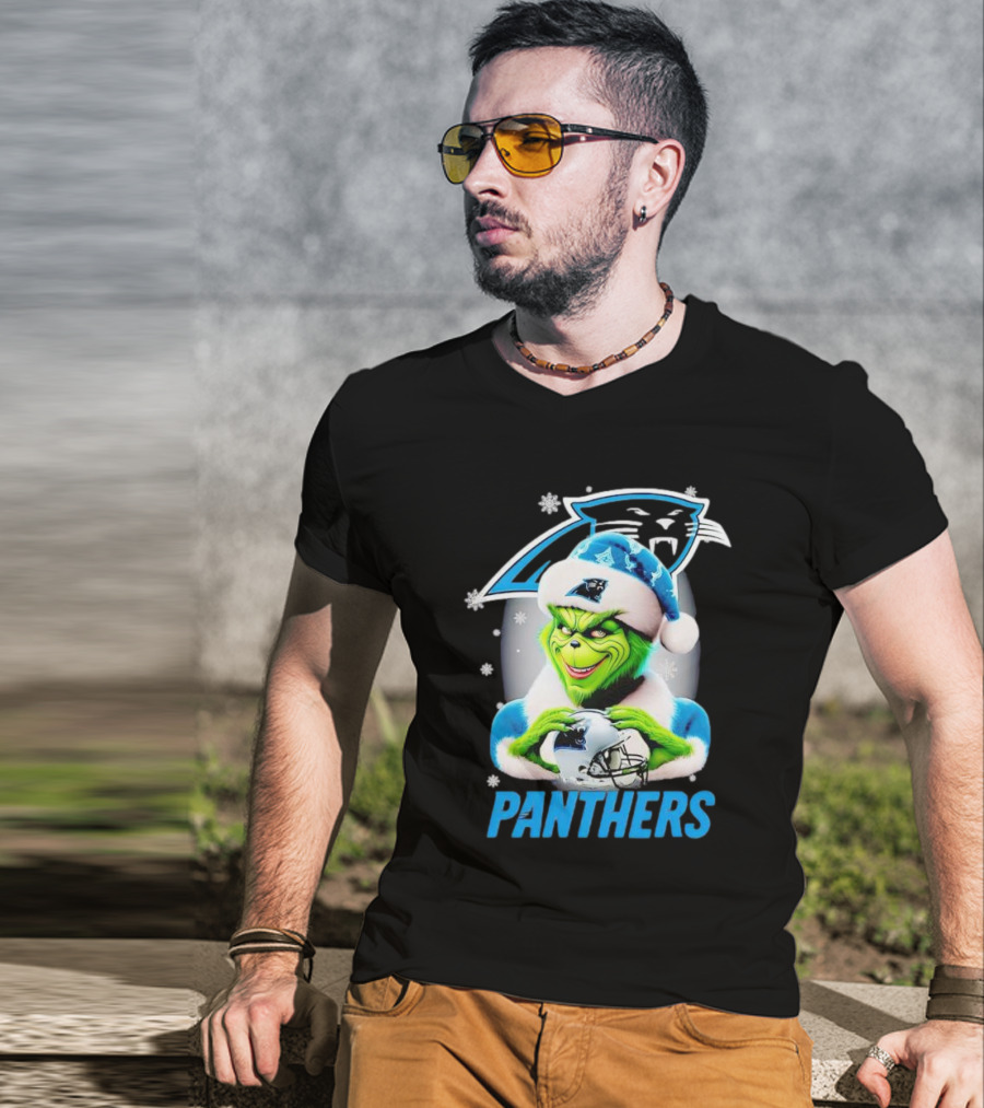 Grinch Carolina Panthers Christmas Fan T-Shirt