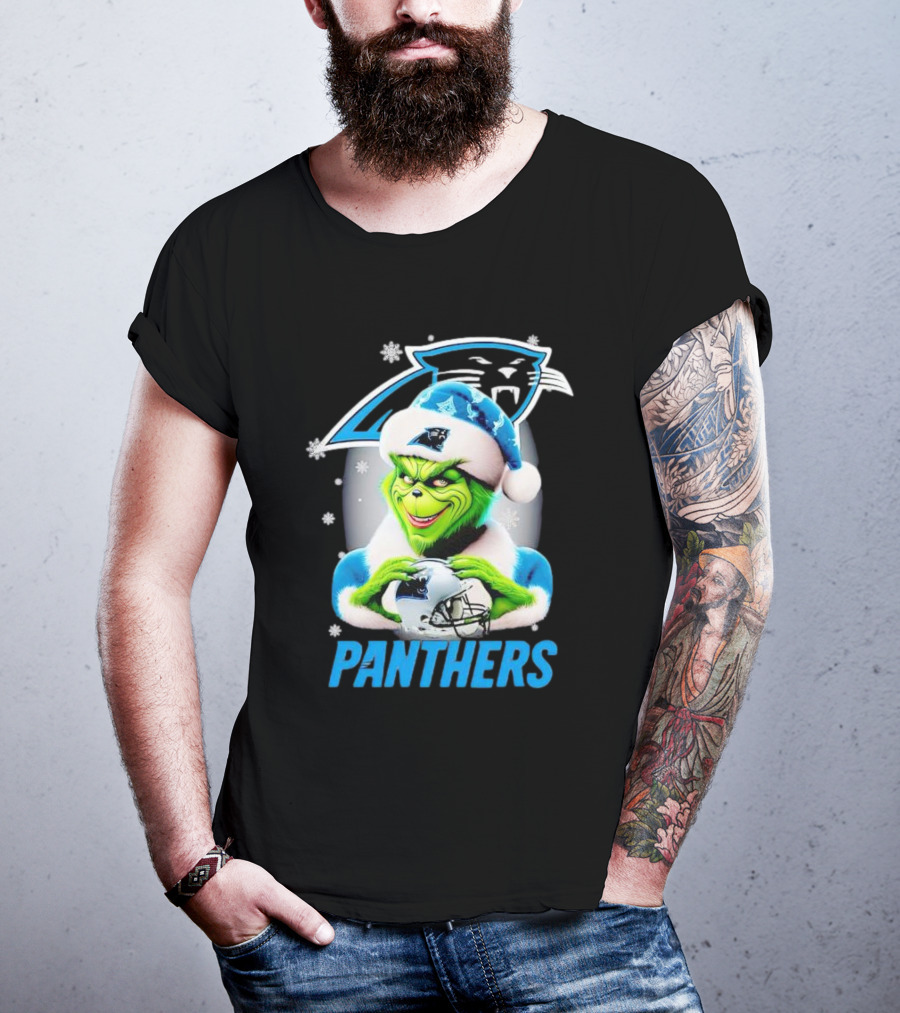 Grinch Carolina Panthers Christmas Fan T-Shirt