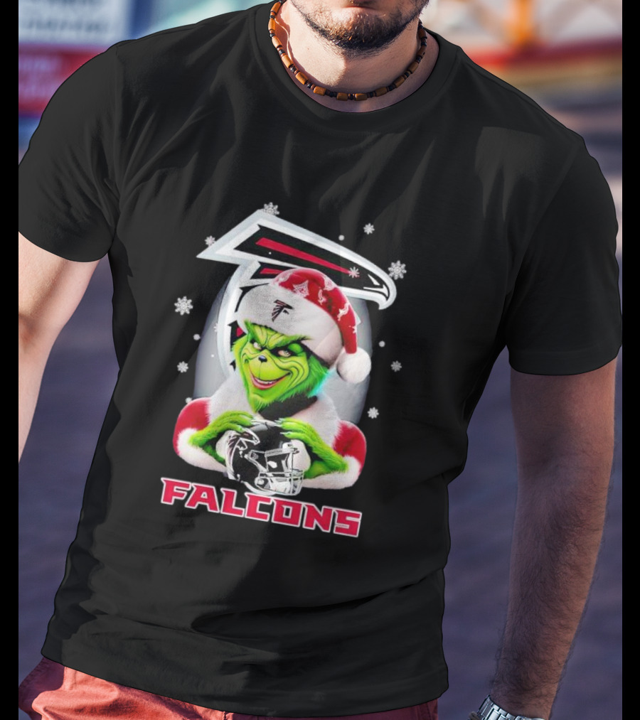 Grinch Christmas Atlanta Falcons Football Fan Holiday T-Shirt