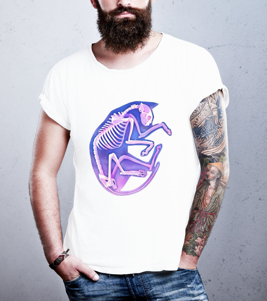 Skeleton Galaxy Cat Cosmic Vibe T-Shirt