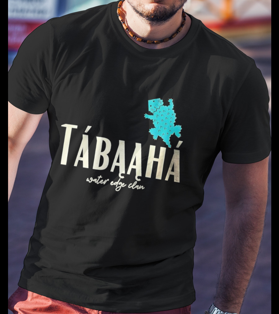 Tábąąhá Water Edge Clan Turquoise Turtle T-Shirt
