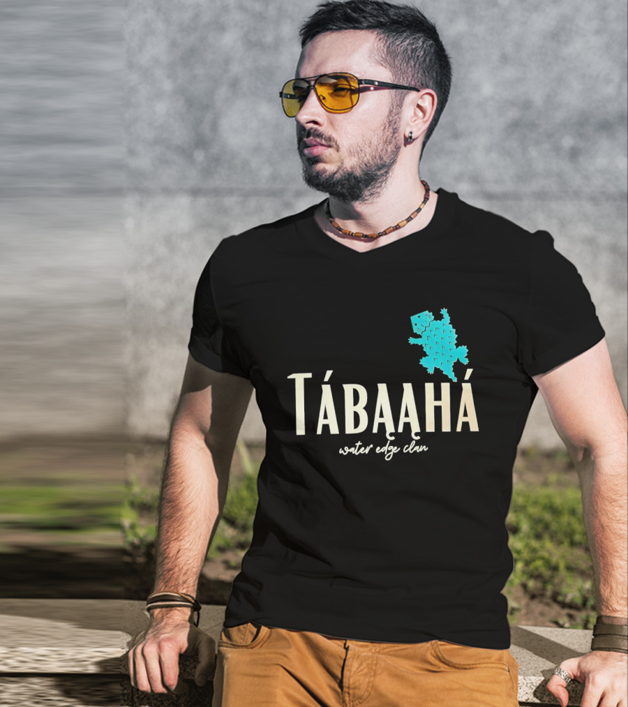 Tábąąhá Water Edge Clan Turquoise Turtle T-Shirt