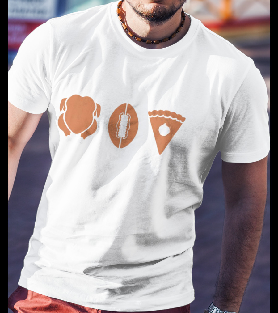 Thanksgiving Turkey Football Pumpkin Pie T-Shirt