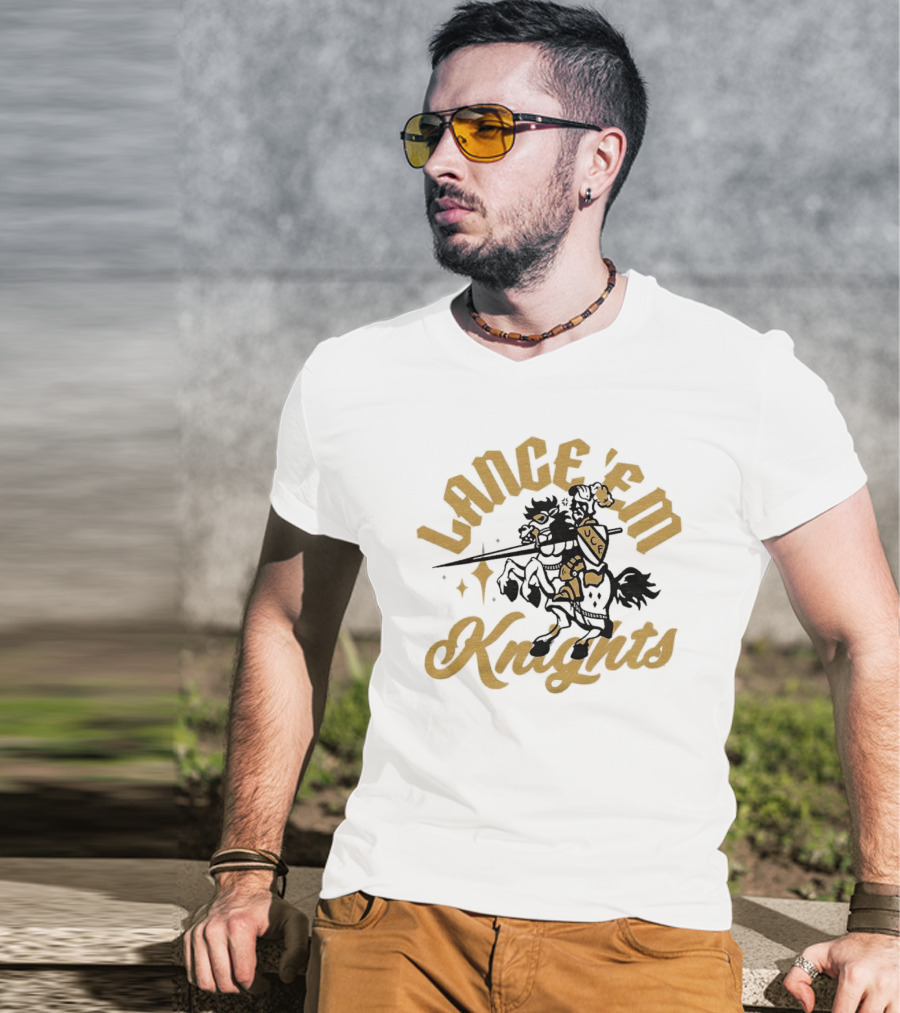 Lance 'Em Knights UCF Knight Riding Horse With Lance T-Shirt