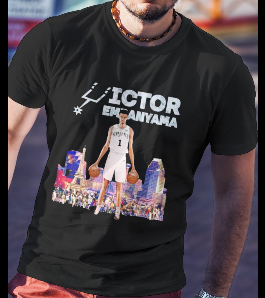 Victor Wembanyama Spurs Skyline City Basketball T-Shirt
