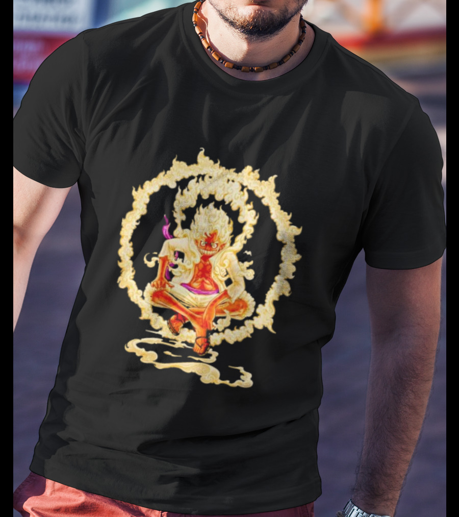 Gear 5 Luffy Surrounded By Fiery Ring Of Flames T-Shirt