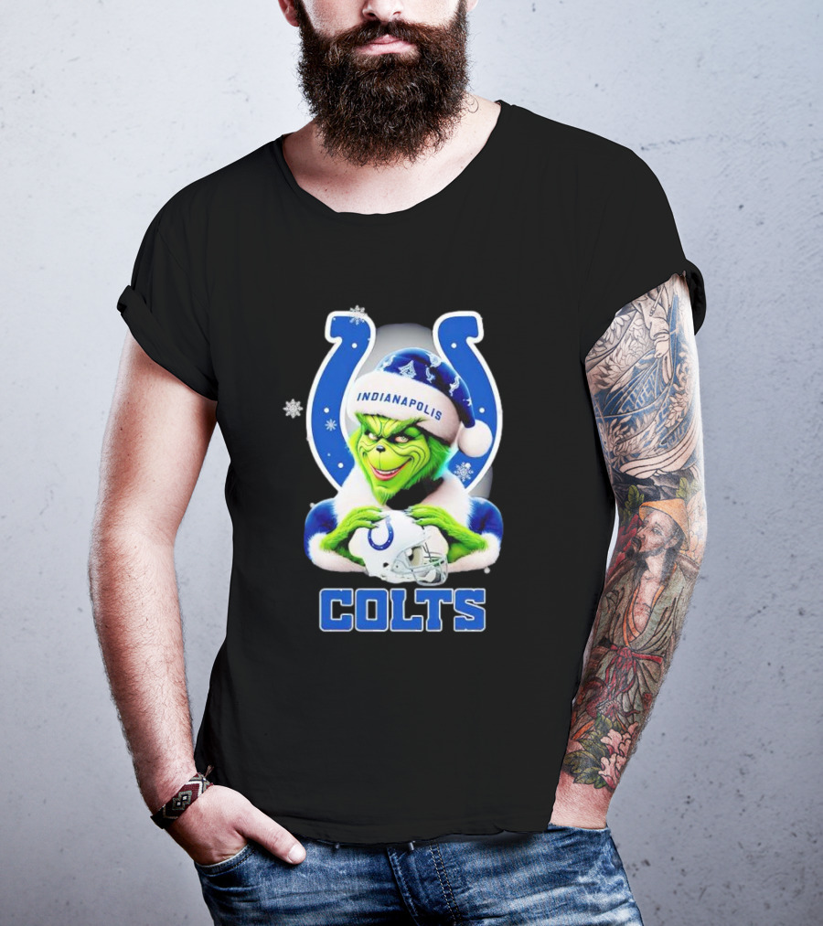 Grinch Indianapolis Colts Christmas Decor T-Shirt