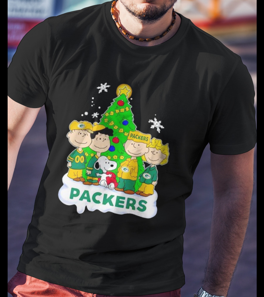 Packers Peanuts Characters Christmas Tree T-Shirt