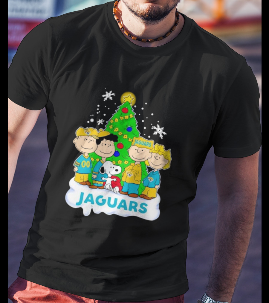 Peanuts Characters Jacksonville Jaguars Christmas Tree Jaguars T-Shirt