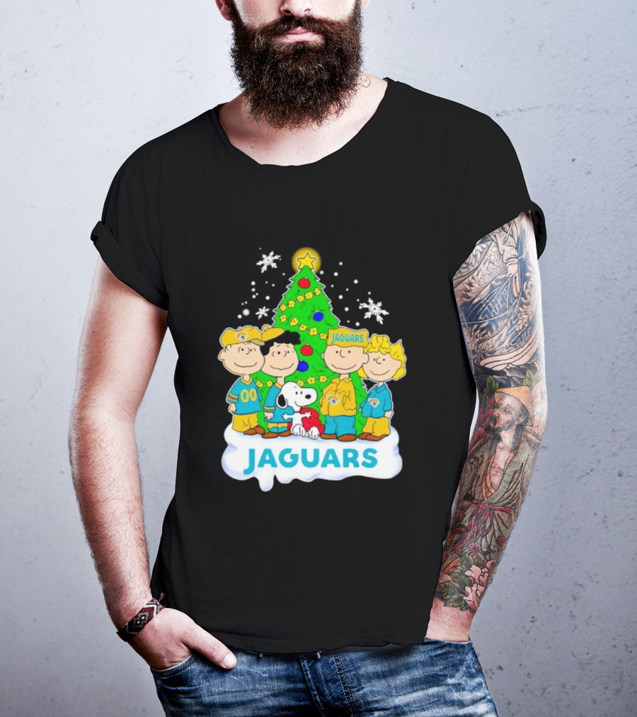 Peanuts Characters Jacksonville Jaguars Christmas Tree Jaguars T-Shirt