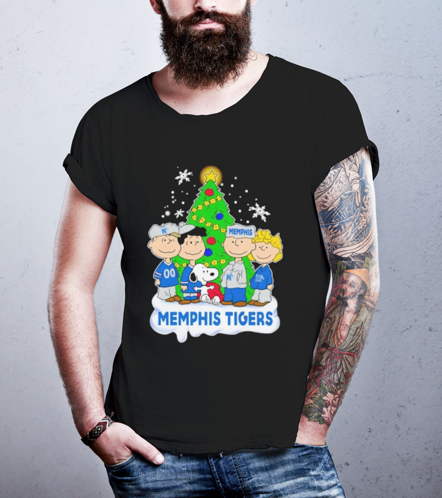 Peanuts Characters Memphis Tigers Christmas Tree T-Shirt