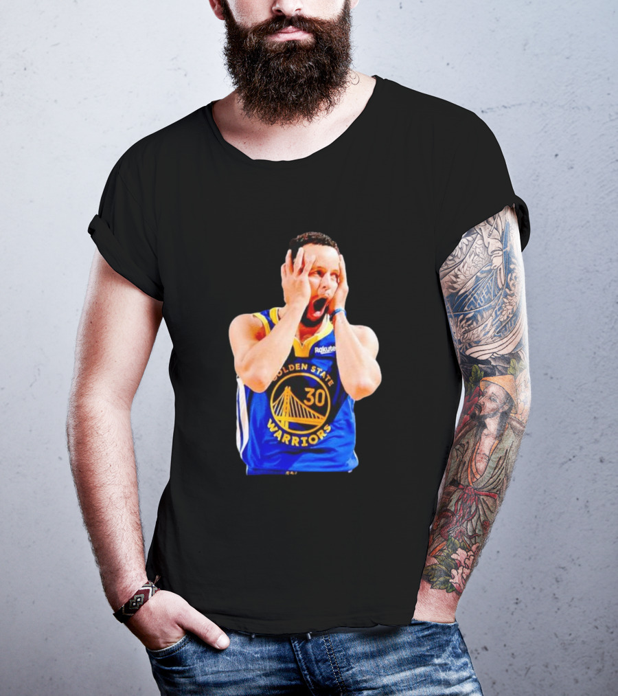 Golden State Warriors Stephen Curry 30 Reaction T-Shirt