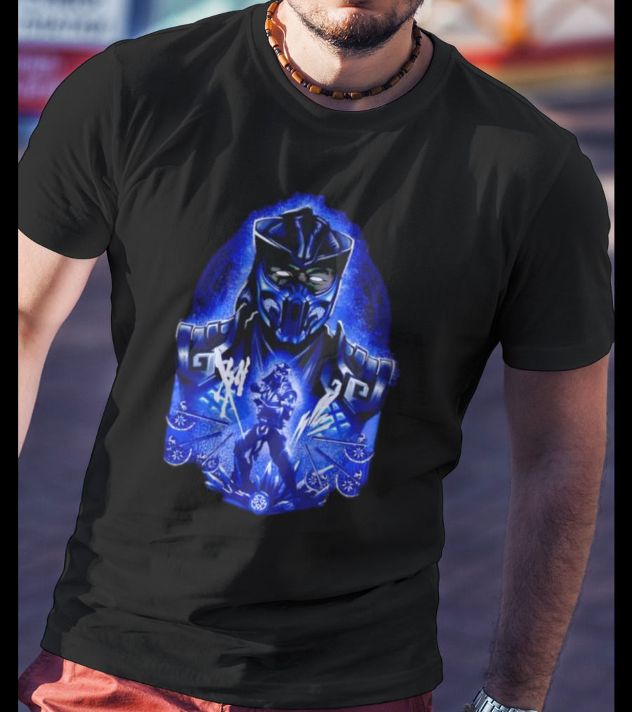 Attack Of SubZero Mortal Kombat Iconic Blue Warrior Battle T-Shirt