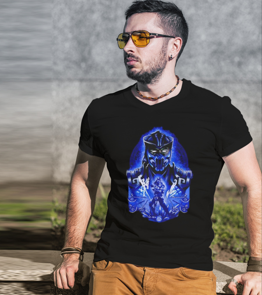 Attack Of SubZero Mortal Kombat Iconic Blue Warrior Battle T-Shirt