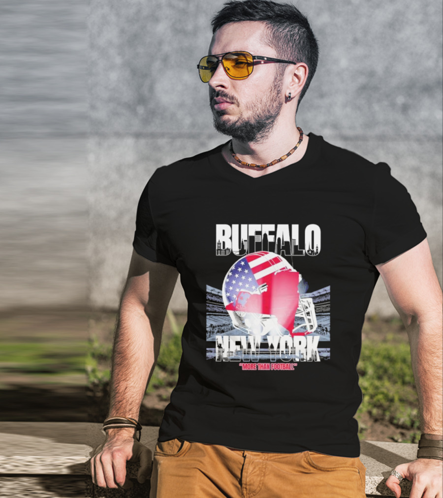 Buffalo Tunnel To Towers New York American Flag Helmet More Than Football T-Shirt