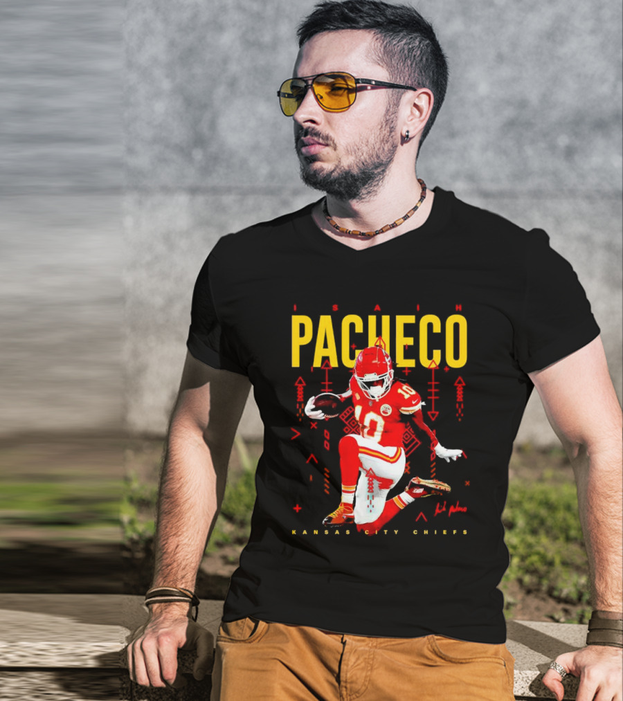 Isiah Pacheco Kansas City Chiefs Football Player Action T-Shirt