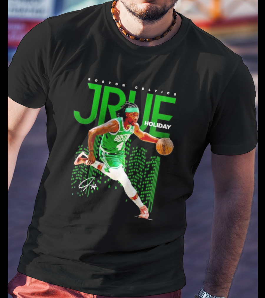 Boston Celtics Jrue Holiday Dribbling Action T-Shirt