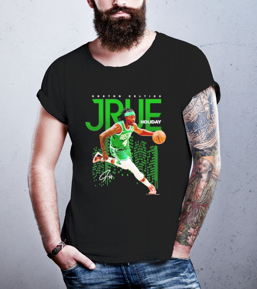 Boston Celtics Jrue Holiday Dribbling Action T-Shirt