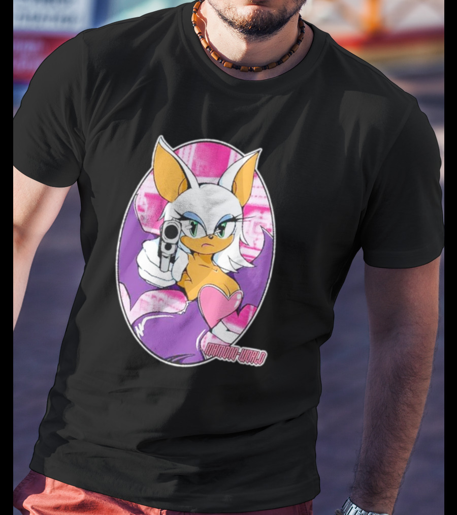 Mamono World Character With Gun And Heart T-Shirt