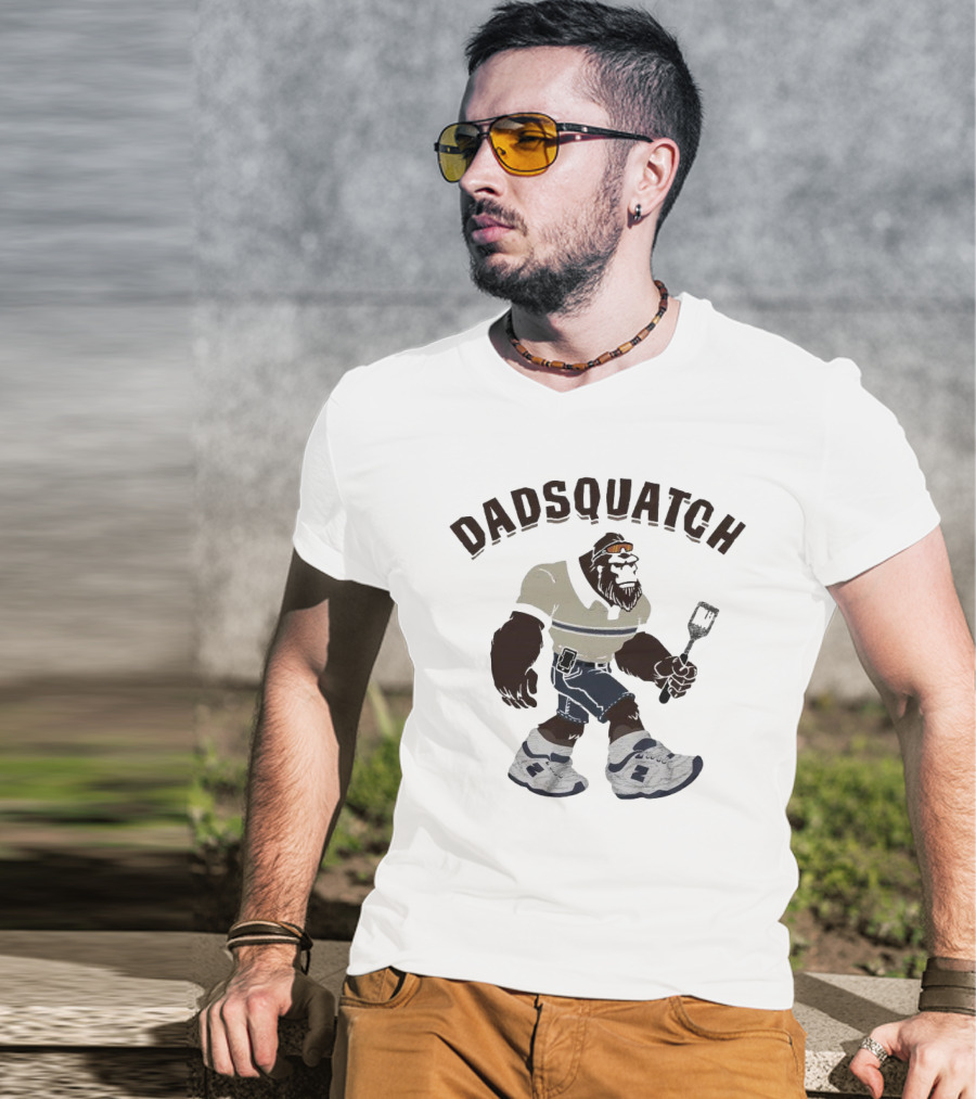 Dadsquatch Bigfoot Sasquatch Sporty Sneaker BBQ Spatula T-Shirt
