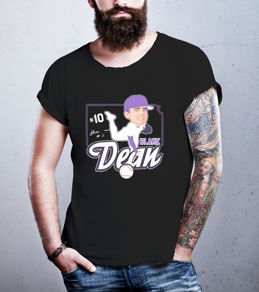 Blake Dean #10 Caricature Signature Baseball T-Shirt