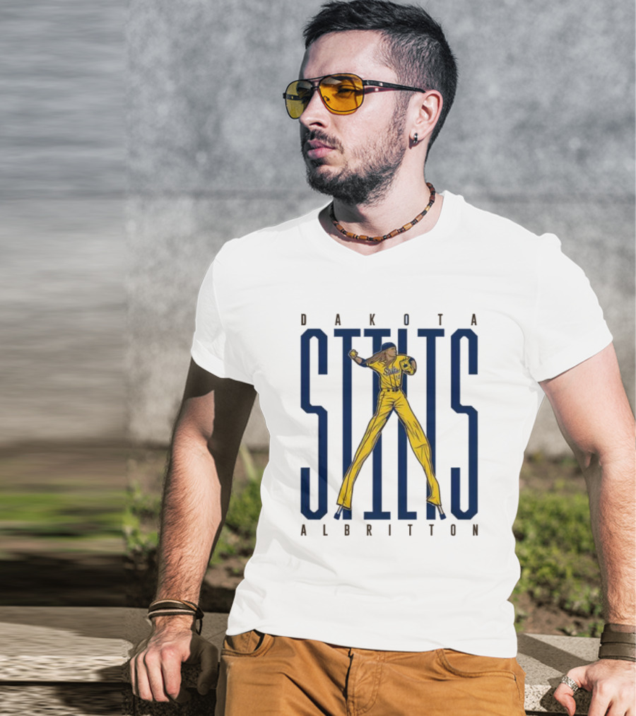 Dakota Albritton Stilts Baseball Pitcher Action Pose T-Shirt