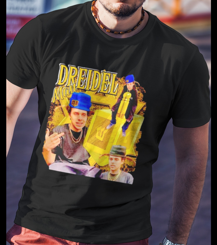 Dreidel Man Vintage Star Yellow Dreidel Hat T-Shirt